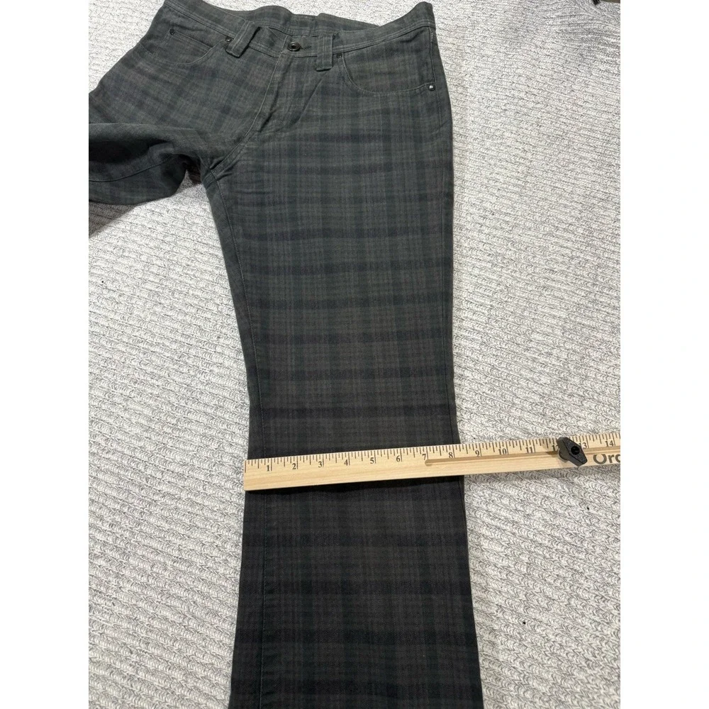 Comme Ca Ism Plaid Pants Mens‎ 30 Gray Black Tartan Slim Straight Cotton